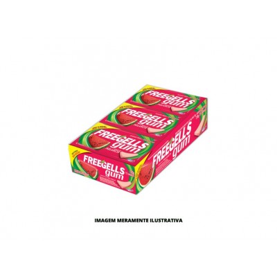 GOMA DE MASCAR SEM ACUCAR FREEGELLS GUM MELANCIA RICLAN 1X15X8G